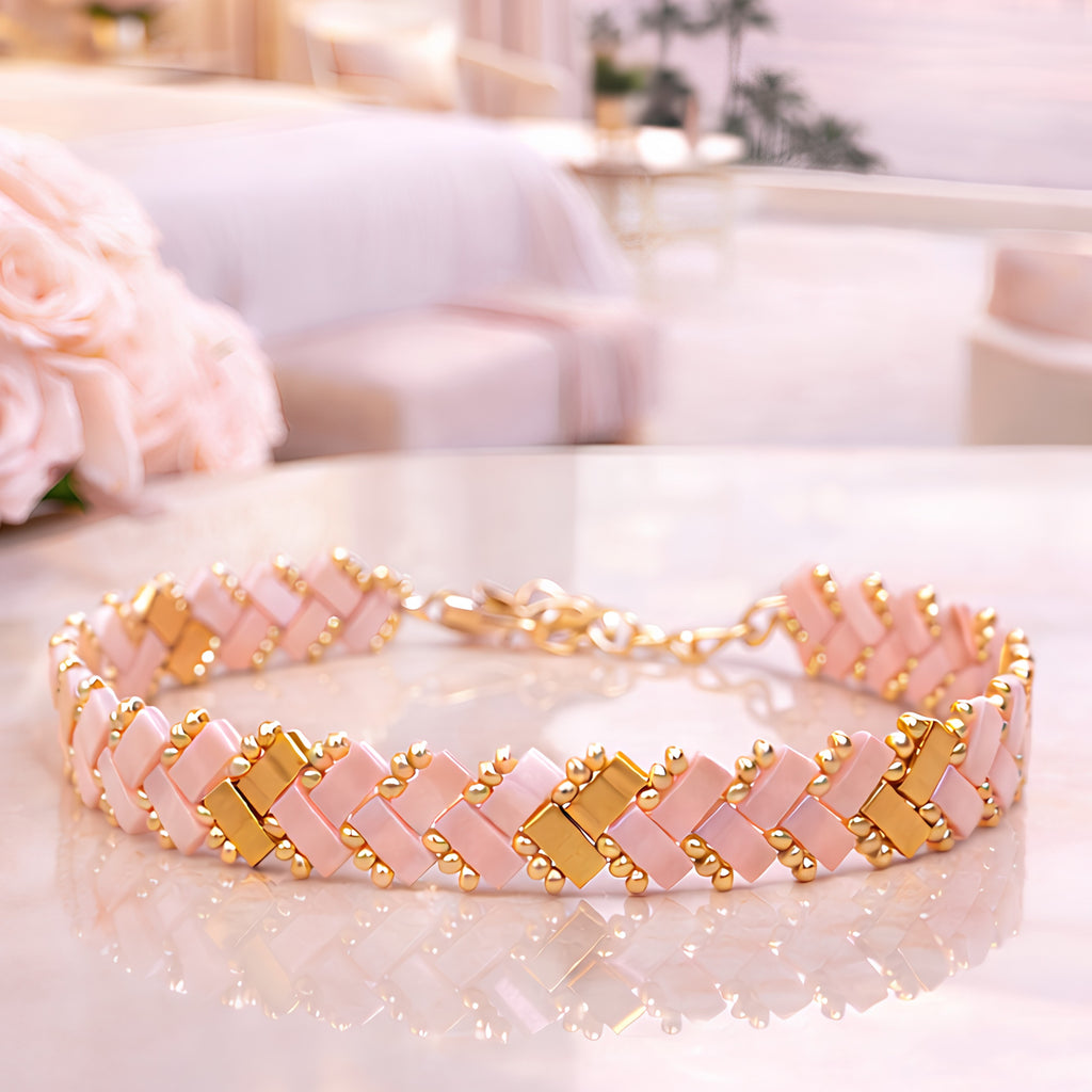 Bracelet Miyuki "Le Rosea"