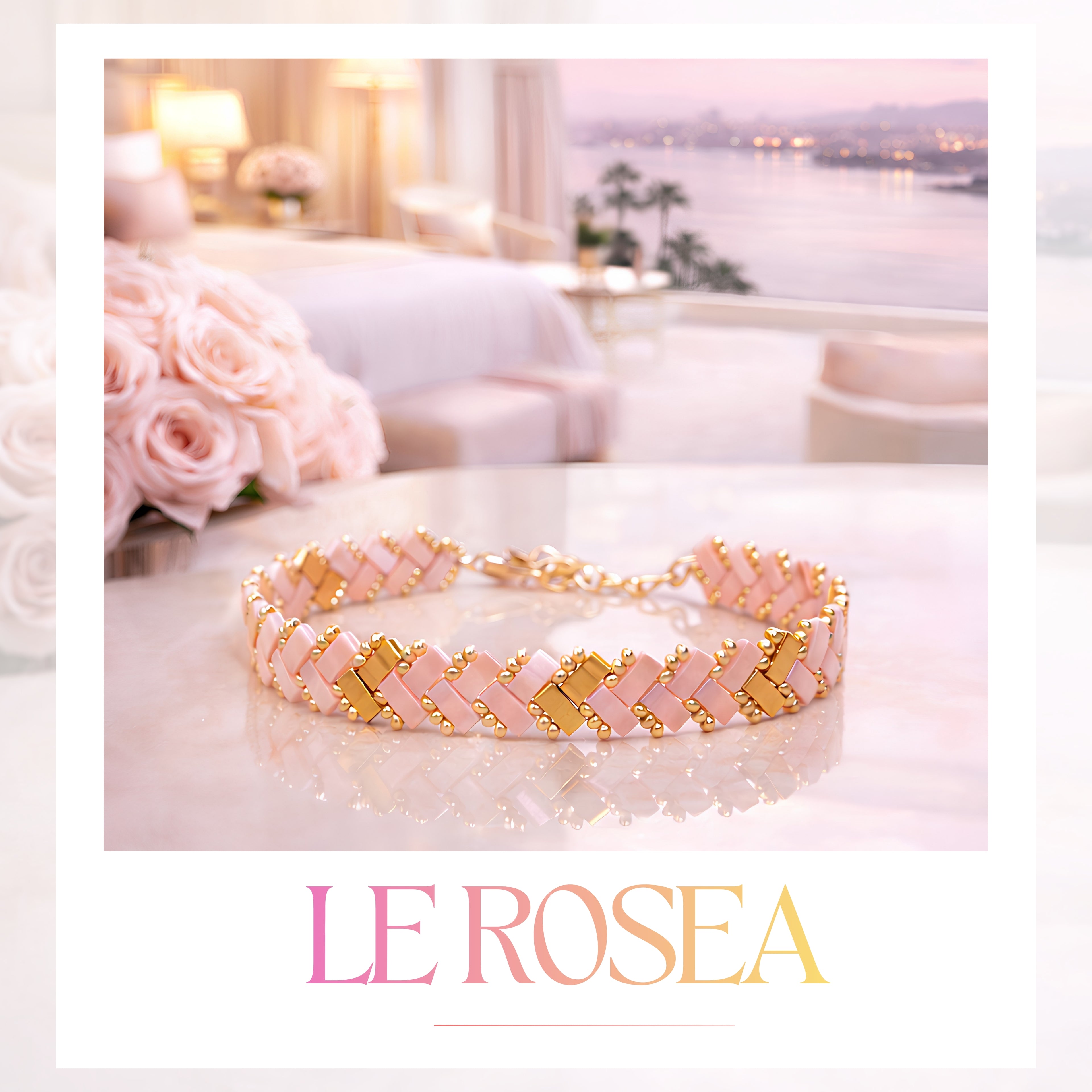 Bracelet Miyuki "Le Rosea"