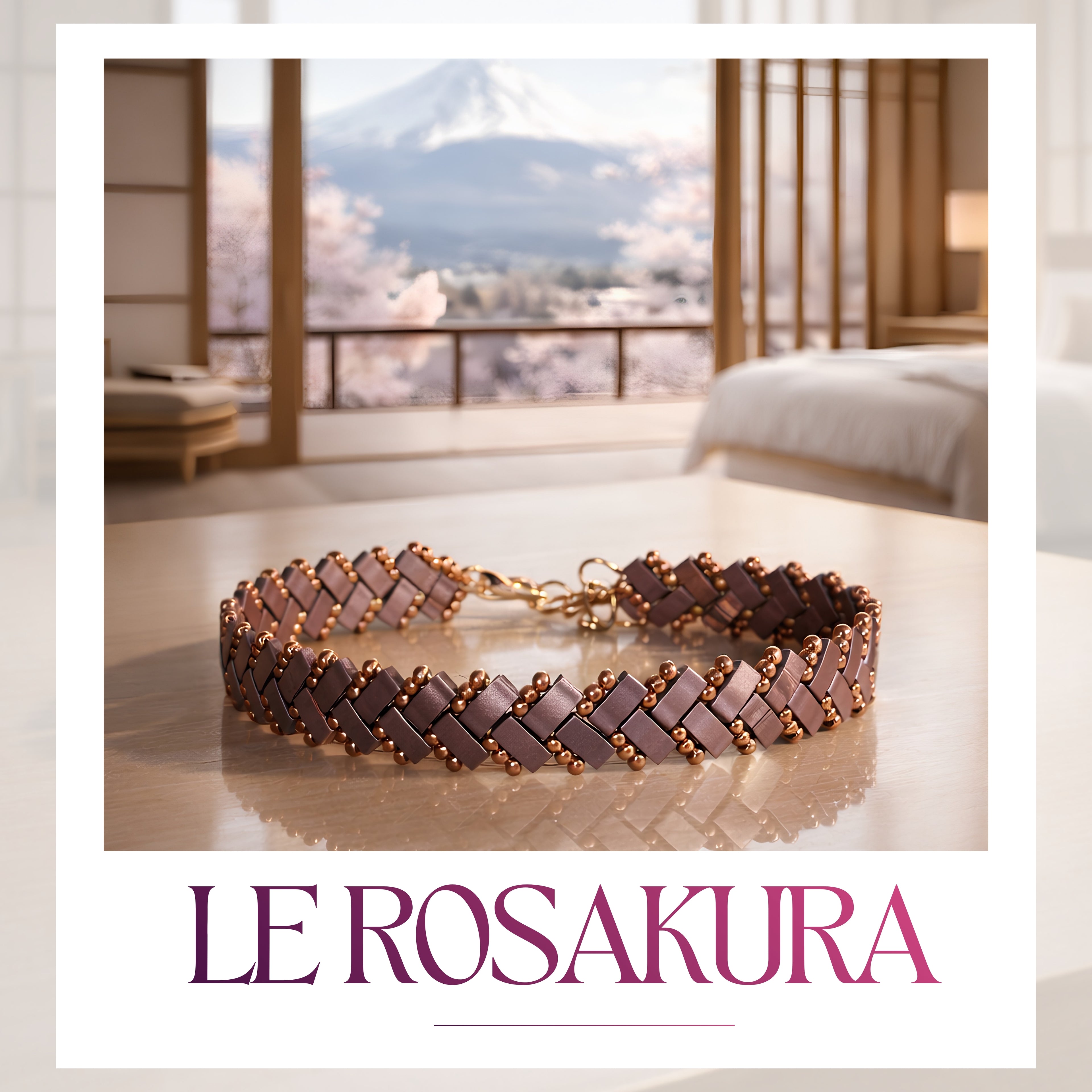 Bracelet Miyuki "Le Rosakura"
