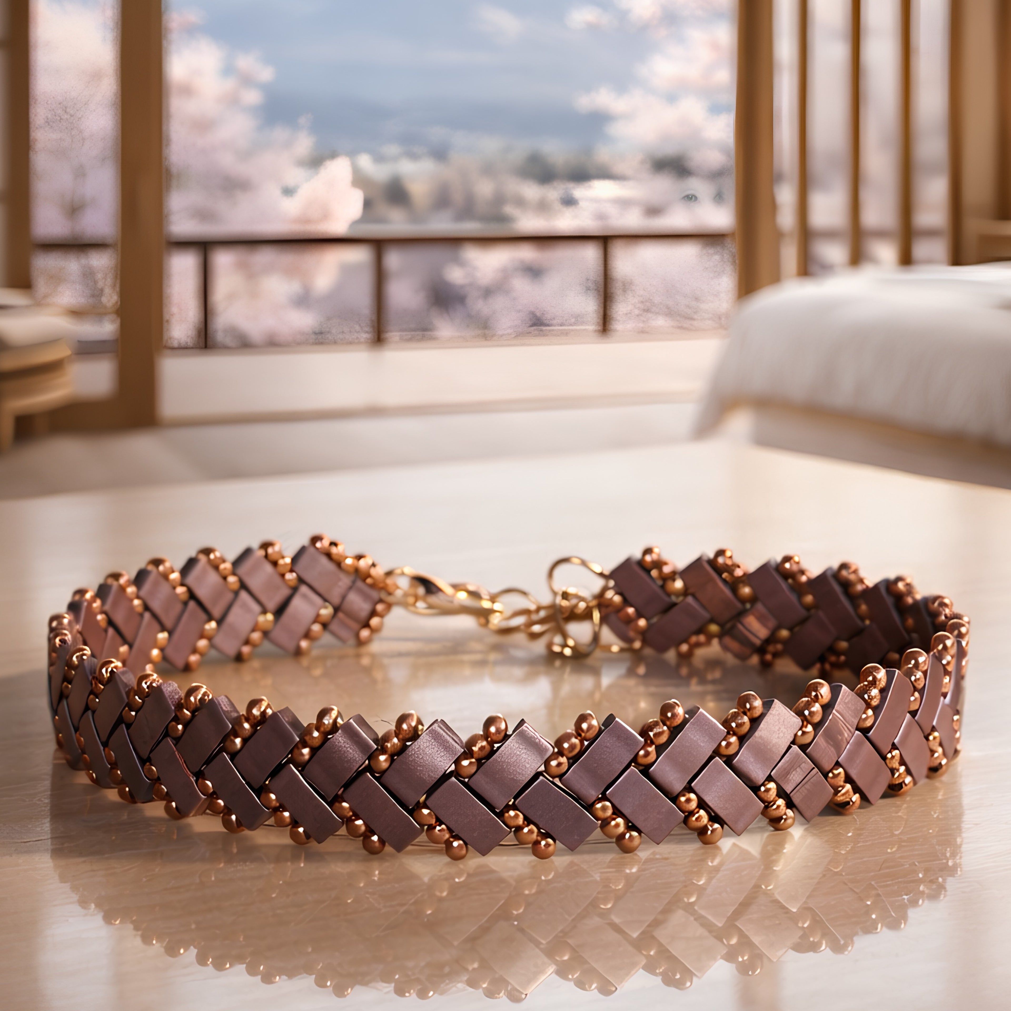 Bracelet Miyuki "Le Rosakura"